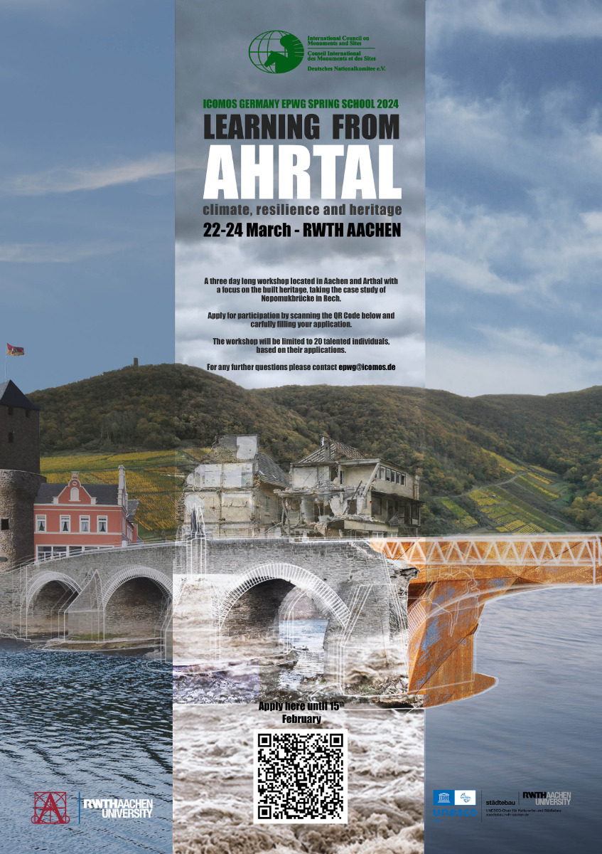 Call for Applications - 22.-24. März, Aachen: EPWG Spring School 2024: Learning from Ahrtal. Climate, Resilience and Heritage