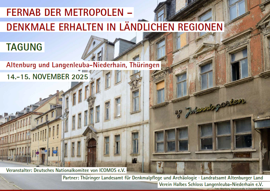 Save the Date: Tagung "Fernab der Metropolen - Denkmale erhalten in ländlichen Regionen" (Altenburg u. Langenleuba-Niederhain, 14.-15.11.2025)