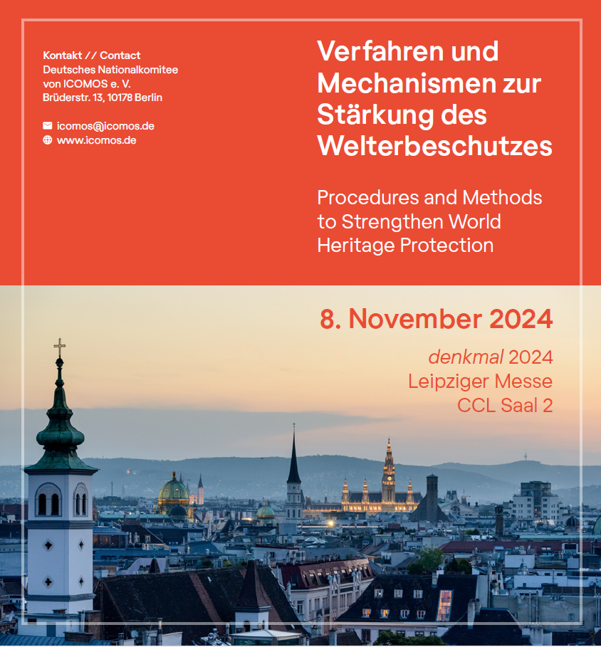 Save the Date, 8. November 2024, Leipzig -- Tagung "Verfahren und mechanismen zur Stärkung des Welterbeschutzes"